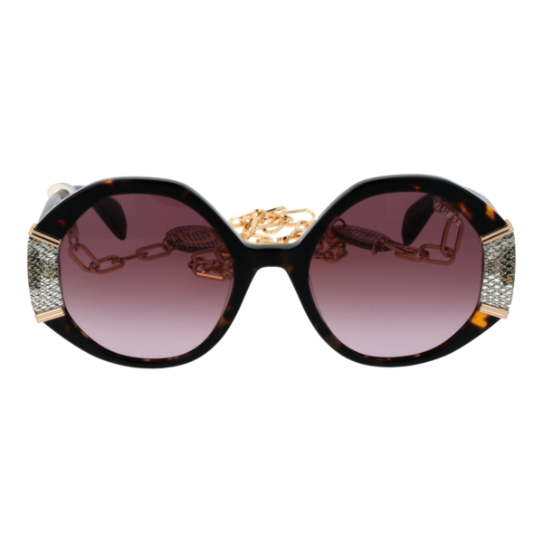 Guess Sonnenbrille GU7874 5452G – Frontansicht mit Azetat Rahmen und Braun Gläsern