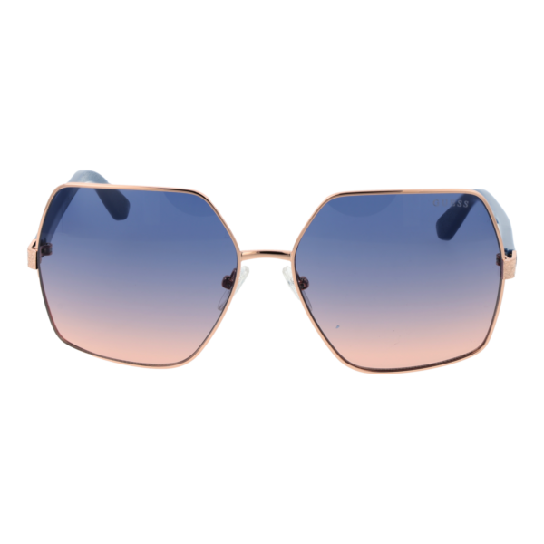 Guess Sonnenbrille GU7881-H 5828W – Frontansicht mit Metall Rahmen und Blau Gläsern