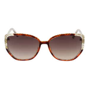 Guess Sonnenbrille GU7882 5552F – Frontansicht mit Kunststoff Rahmen und Braun Gläsern
