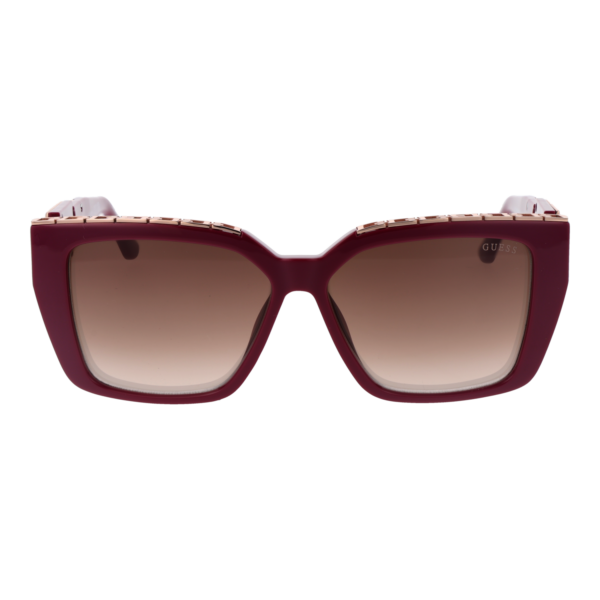 Guess Sonnenbrille GU7915 5569G – Frontansicht mit Kunststoff Rahmen und Braun Gläsern