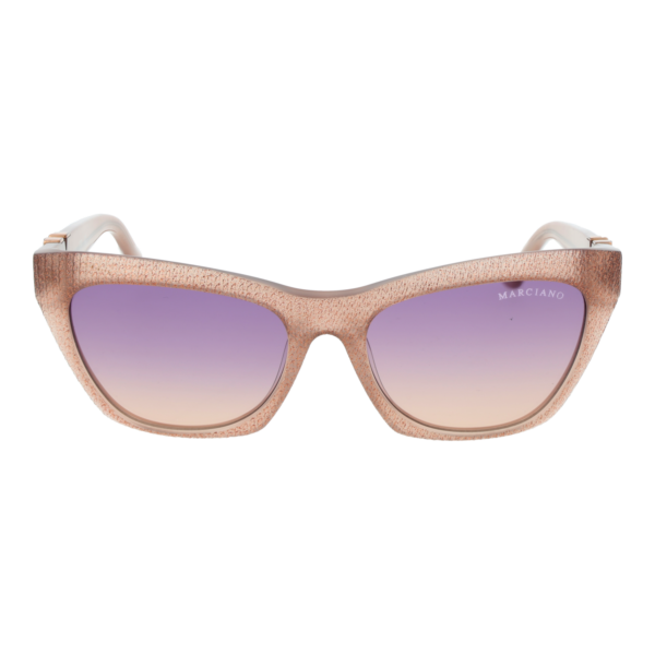 Marciano by Guess Sonnenbrille GM00008 5457Z – Frontansicht mit Azetat Rahmen und Lila Gläsern