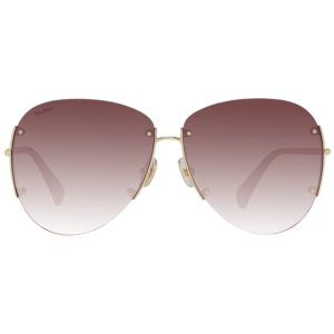Max Mara Sonnenbrille MM0001 6230F – Frontansicht mit Metall Rahmen und Burgunder Gläsern