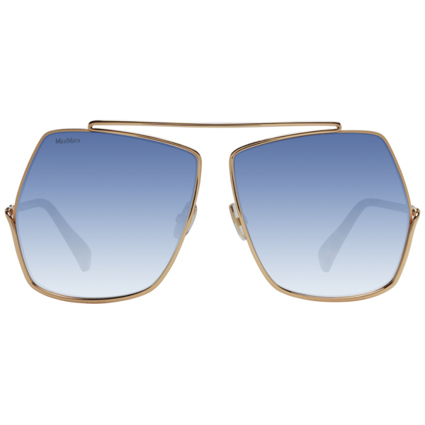 Max Mara Sonnenbrille MM0006 6430W – Frontansicht mit Metall Rahmen und Blau Gläsern