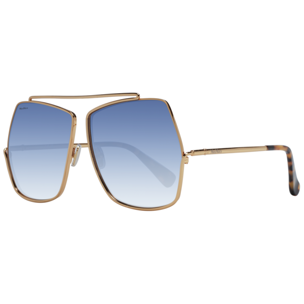 Max Mara Quadrat Sonnenbrille MM0006 6430W in Gold – 45° Seitenansicht