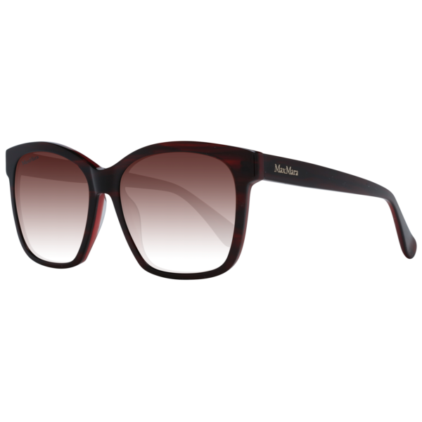 Max Mara Quadrat Sonnenbrille MM0042 5671F in Burgunder – 45° Seitenansicht