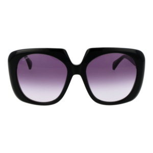 Max Mara Sonnenbrille MM0047 5601B – Frontansicht mit Kunststoff Rahmen und Lila Gläsern