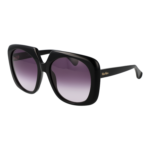 Max Mara Rund Sonnenbrille MM0047 5601B in Schwarz – 45° Seitenansicht