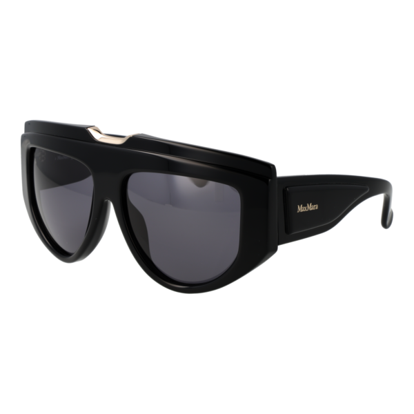 Max Mara Sonnenbrille MM0083 5701A – 45° Seitenansicht Max Mara Rechteck Sonnenbrille MM0083 5701A in Schwarz – 45° Seitenansicht