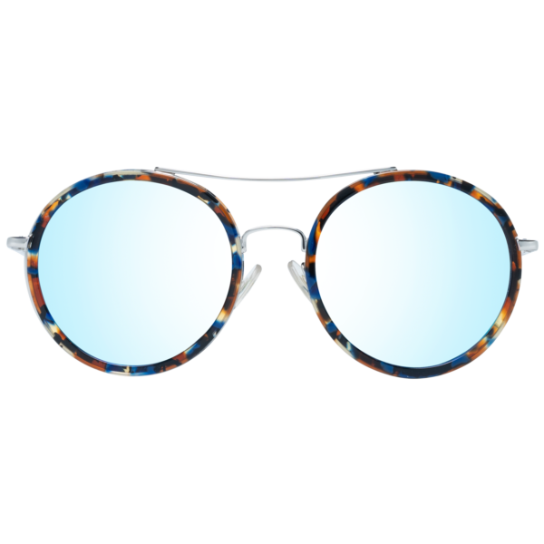 More & More Sonnenbrille 54763-00477 53 – Frontansicht mit Metall & Kunststoff Rahmen und Blau Gläsern