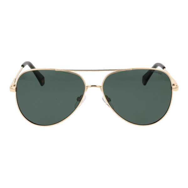 Polaroid Sonnenbrille PLD 6187/S 60J5GUC – Frontansicht mit Metall Rahmen und Grün Gläsern