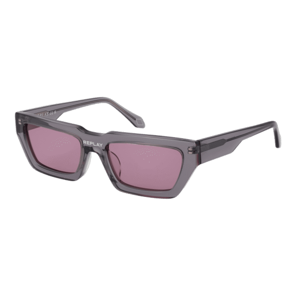 Replay Rechteck Sonnenbrille RY636 54S04 in Grau – 45° Seitenansicht