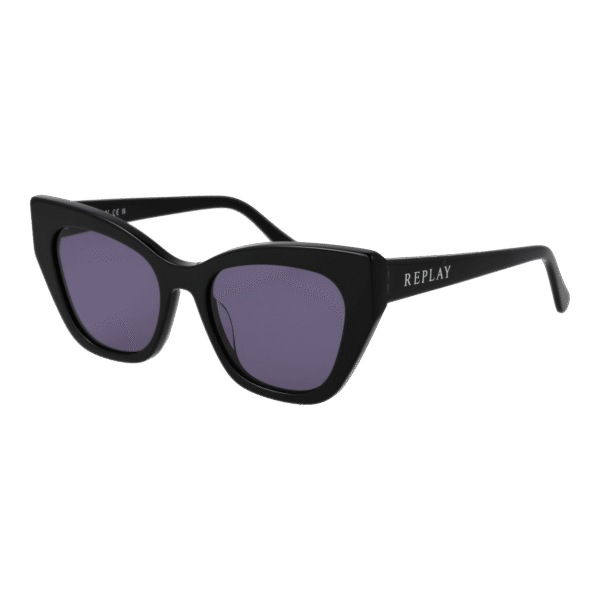 Replay Katzenaugen Sonnenbrille RY663S 53R01 in Schwarz – 45° Seitenansicht