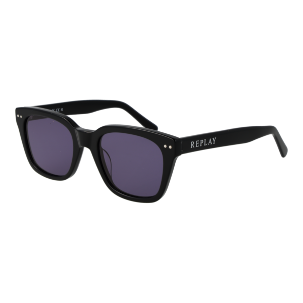 Replay Quadrat Sonnenbrille RY664S 52R01 in Schwarz – 45° Seitenansicht