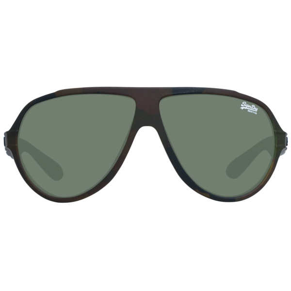 Superdry Sonnenbrille SDS Downtown 58170 – Frontansicht mit Polycarbonat Rahmen und Grün Gläsern