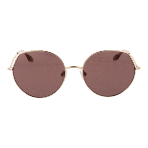 Trussardi Sonnenbrille TSW3011 5605A – Frontansicht mit Metall Rahmen und Rosa Gläsern