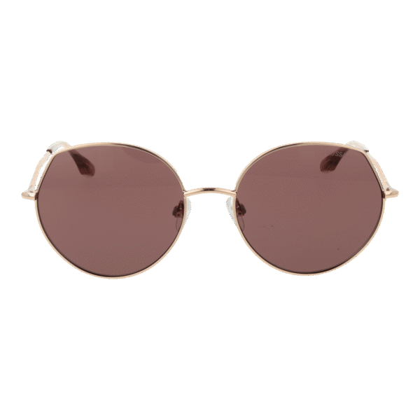 Trussardi Sonnenbrille TSW3011 5605A – Frontansicht mit Metall Rahmen und Rosa Gläsern