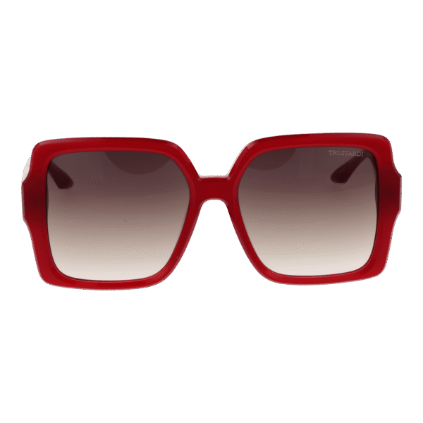 Trussardi Sonnenbrille TSW9014 56T01 – Frontansicht mit Azetat Rahmen und Braun Gläsern