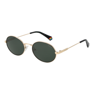 Polaroid Oval Sonnenbrille PLD 6228/S/X 532M2UC in Gold – 45° Seitenansicht