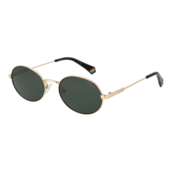 Polaroid Oval Sonnenbrille PLD 6228/S/X 532M2UC in Gold – 45° Seitenansicht
