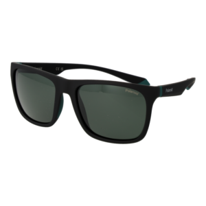 Polaroid Quadrat Sonnenbrille PLD 2141/S 563OLUC in Schwarz – 45° Seitenansicht