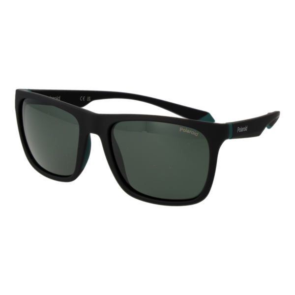 Polaroid Quadrat Sonnenbrille PLD 2141/S 563OLUC in Schwarz – 45° Seitenansicht