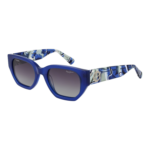 Pepe Jeans Oval Sonnenbrille PJ7411 52646P in Blau – 45° Seitenansicht