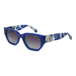 Pepe Jeans Oval Sonnenbrille PJ7411 52646P in Blau – 45° Seitenansicht