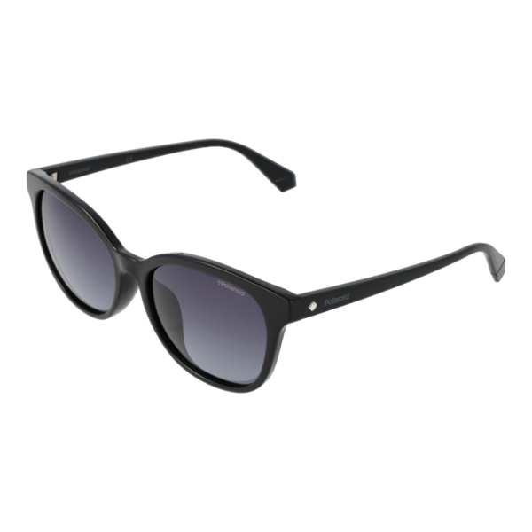 Polaroid Katzenaugen Sonnenbrille PLD 4089/F/S 55807WJ in Schwarz – 45° Seitenansicht