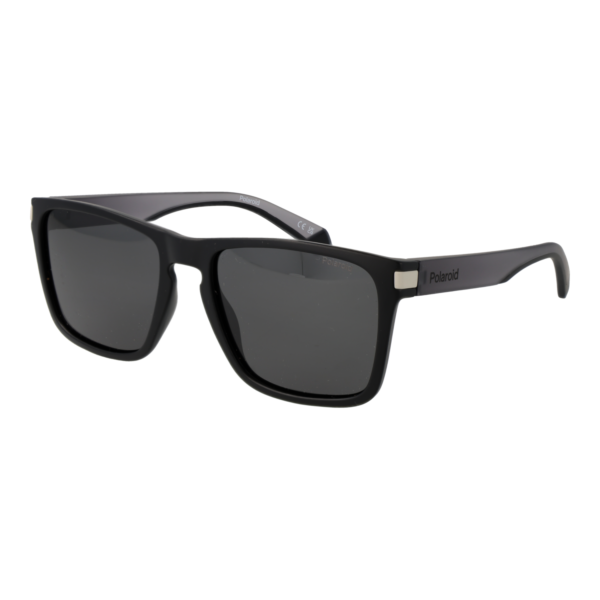 Polaroid Rechteck Sonnenbrille PLD 2139/S 56O6WM9 in Schwarz – 45° Seitenansicht