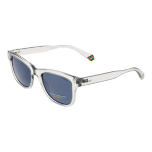 Polaroid Rechteck Sonnenbrille PLD 6206/S 51KB7C3 in Grau – 45° Seitenansicht