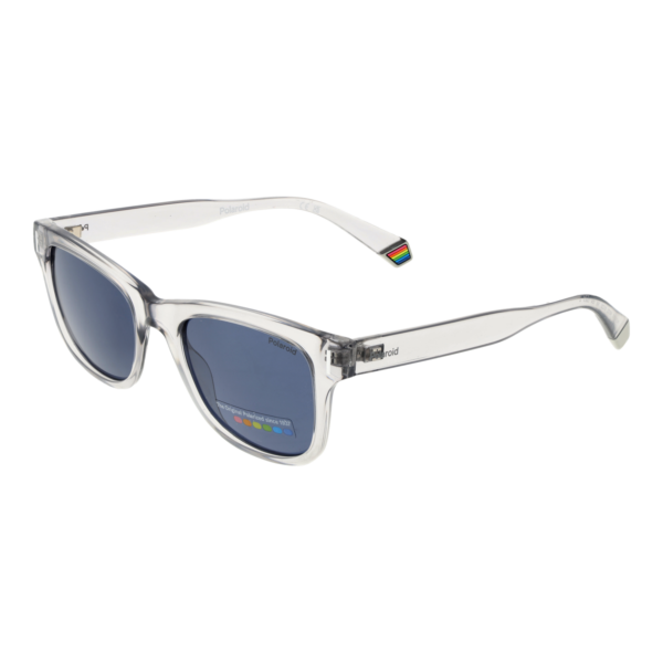 Polaroid Rechteck Sonnenbrille PLD 6206/S 51KB7C3 in Grau – 45° Seitenansicht