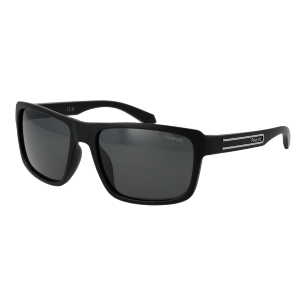 Polaroid Rechteck Sonnenbrille PLD 2158/S 58807M9 in Schwarz – 45° Seitenansicht