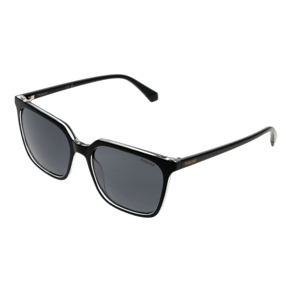 Polaroid Quadrat Sonnenbrille PLD 4163/S 557C5M9 in Schwarz – 45° Seitenansicht