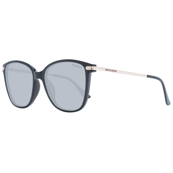 Skechers Rund Sonnenbrille SE6209 5501D in Schwarz – 45° Seitenansicht