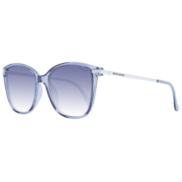 Skechers Rund Sonnenbrille SE6209 5584D in Blau – 45° Seitenansicht