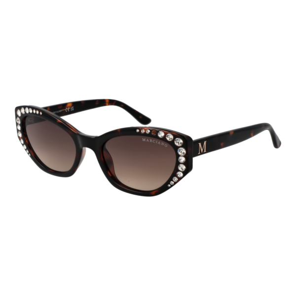 Marciano by Guess Katzenaugen Sonnenbrille GM00001 5552F in Braun – 45° Seitenansicht