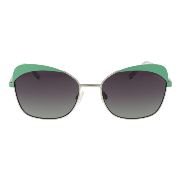 Comma Sonnenbrille 77146 5625 – Frontansicht mit Edelstahl Rahmen und Lila Gläsern