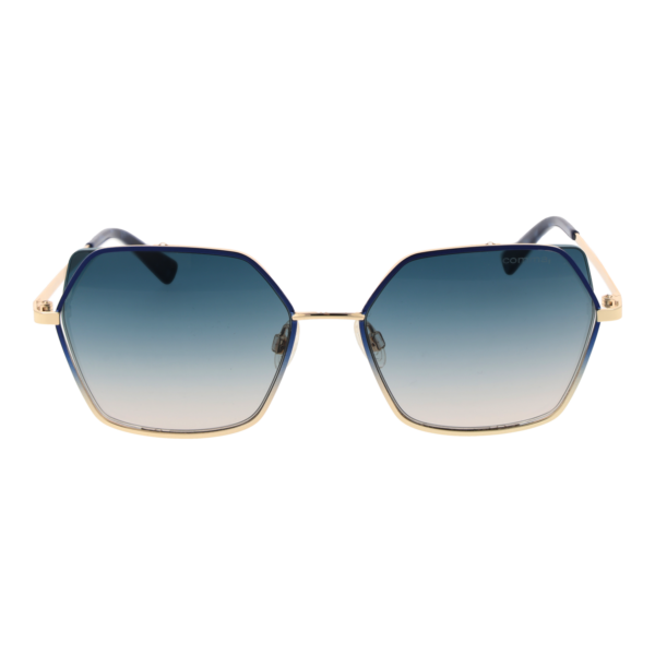 Comma Sonnenbrille 77174 5541 – Frontansicht mit Edelstahl Rahmen und Türkis Gläsern