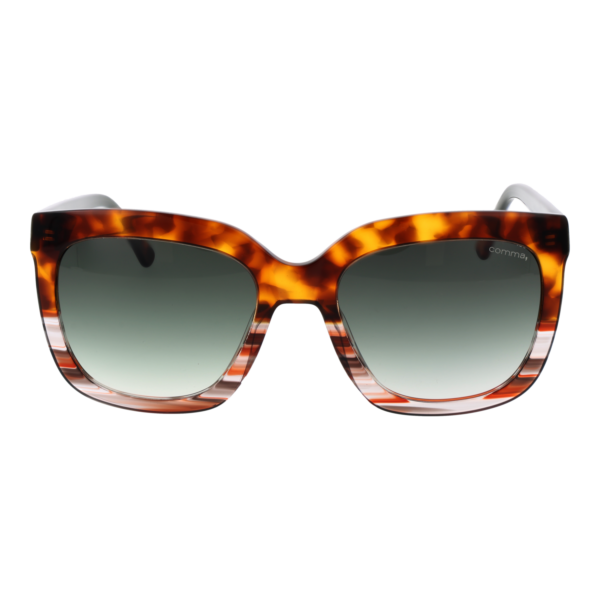 Comma Sonnenbrille 77181 5368 – Frontansicht mit Azetat Rahmen und Grün Gläsern
