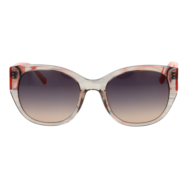 Comma Sonnenbrille 77184 5398 – Frontansicht mit Azetat Rahmen und Lila Gläsern