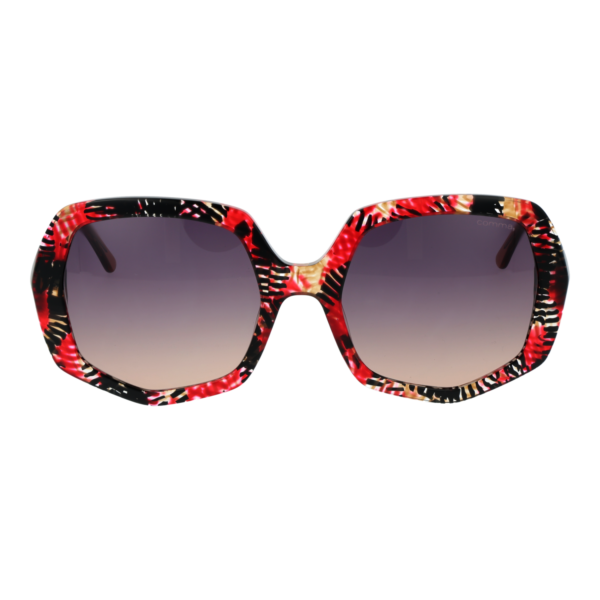 Comma Sonnenbrille 77194 5573 – Frontansicht mit Azetat Rahmen und Lila Gläsern