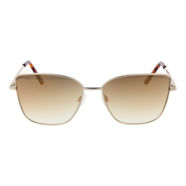 Comma Sonnenbrille 77196 5610 – Frontansicht mit Edelstahl Rahmen und Beige Gläsern