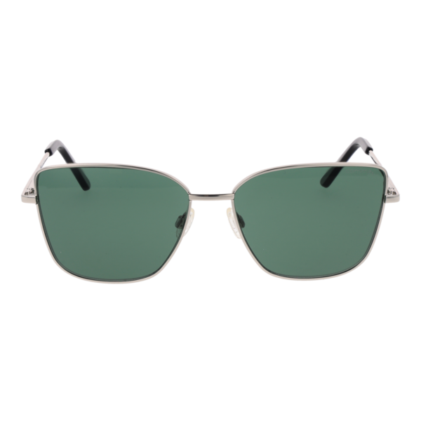 Comma Sonnenbrille 77196 5620 – Frontansicht mit Edelstahl Rahmen und Grün Gläsern