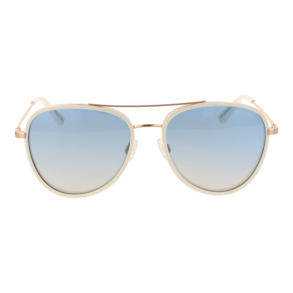 Comma Sonnenbrille 77212 5510 – Frontansicht mit Metall & Kunststoff Rahmen und Blau Gläsern