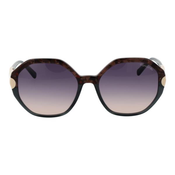 Comma Sonnenbrille 77221 5469 – Frontansicht mit Azetat Rahmen und Lila Gläsern