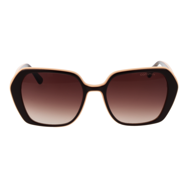 Comma Sonnenbrille 77229 5365 – Frontansicht mit Azetat Rahmen und Braun Gläsern