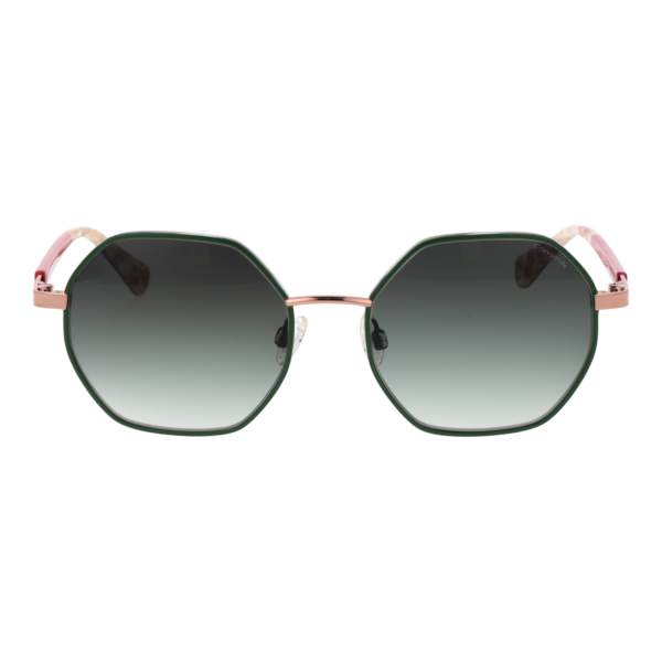 Comma Sonnenbrille 77233 5465 – Frontansicht mit Metall & Kunststoff Rahmen und Grün Gläsern