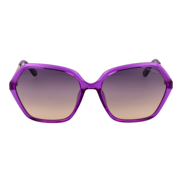 Guess Sonnenbrille GU00134 5581Z – Frontansicht mit Kunststoff Rahmen und Violet Gläsern