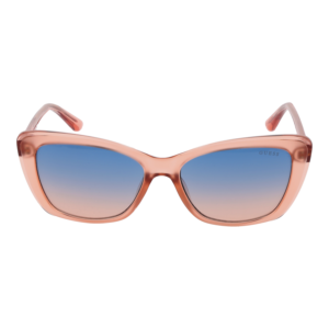 Guess Sonnenbrille GU7774 5574W – Frontansicht mit Kunststoff Rahmen und Blau Gläsern