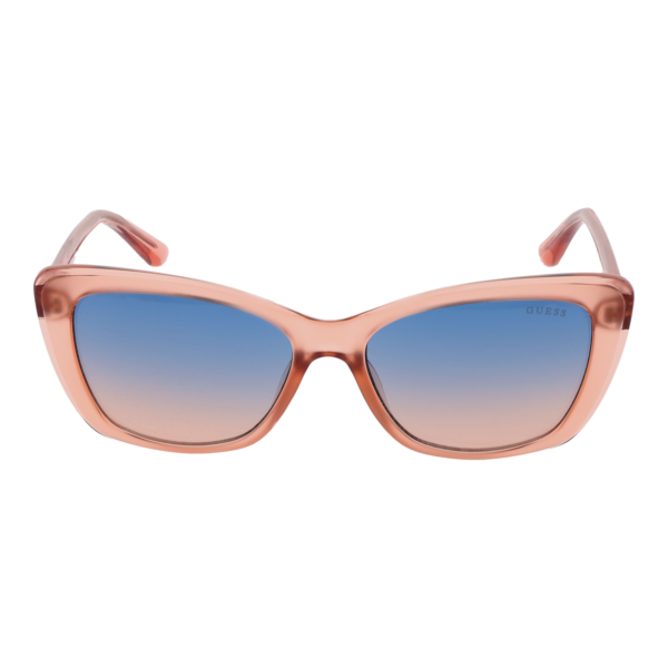 Guess Sonnenbrille GU7774 5574W – Frontansicht mit Kunststoff Rahmen und Blau Gläsern